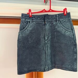 Wilsons Leather Washed Indigo-Blue Mini Skirt